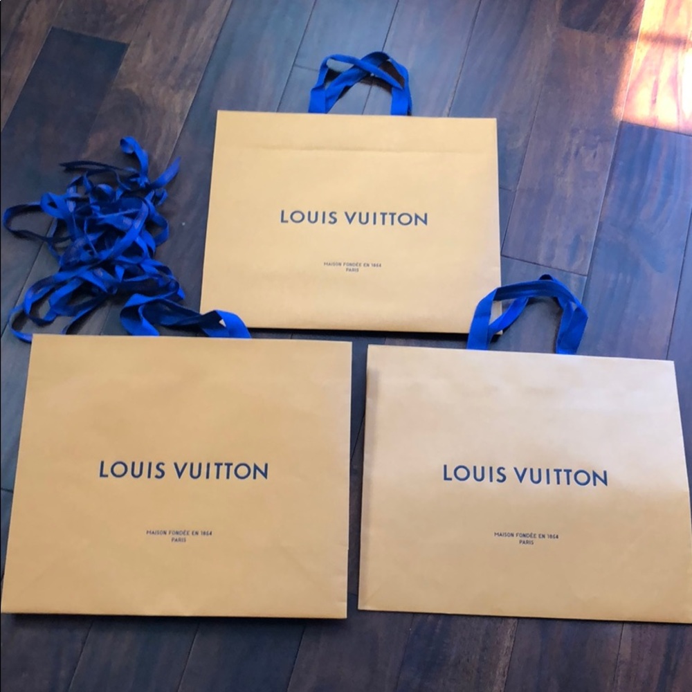 Lot of 3 Louis Vuitton shoppers shopping bags